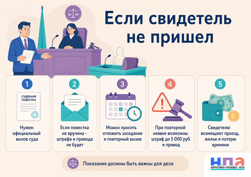 Свидетель не приходит в суд вызов, привод, расходы и ответственность за неявку