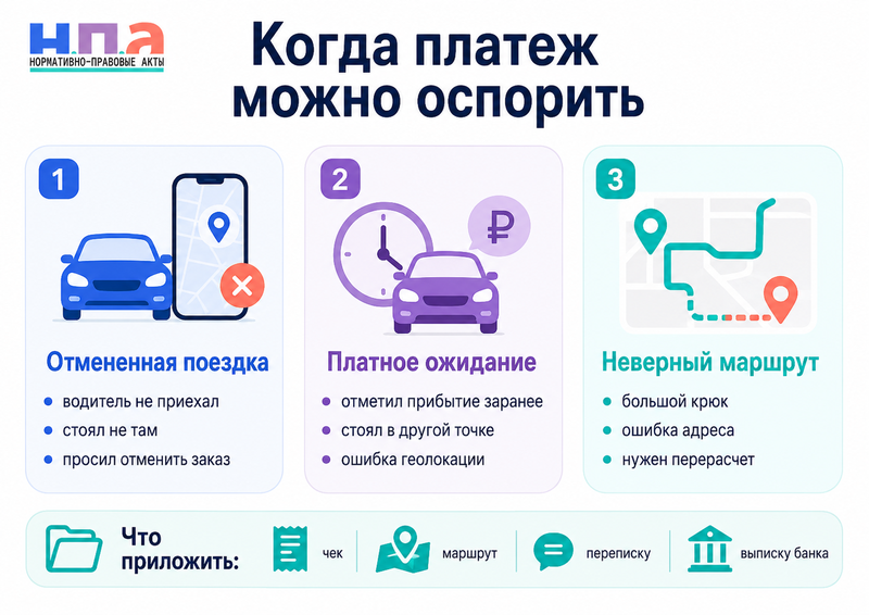 Такси списало деньги за отмененную поездку, ожидание или неверный маршрут как вернуть платеж