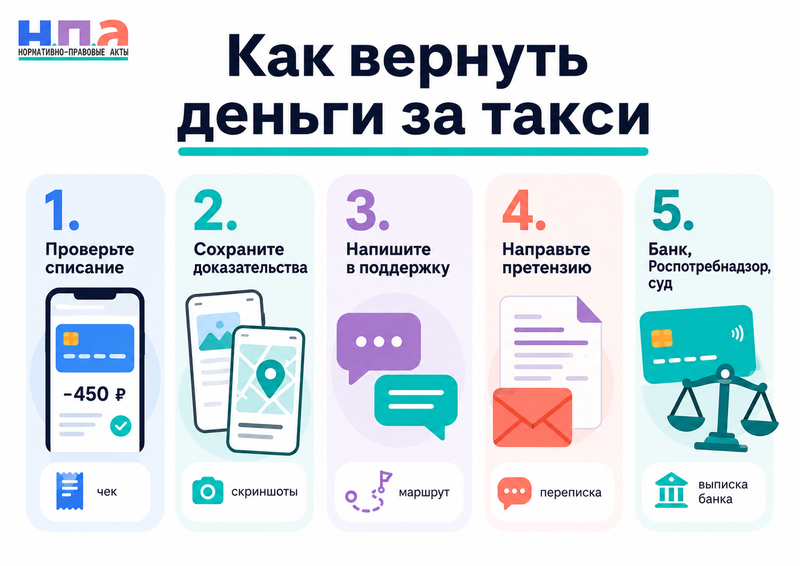 Такси списало деньги за отмененную поездку, ожидание или неверный маршрут как вернуть платеж