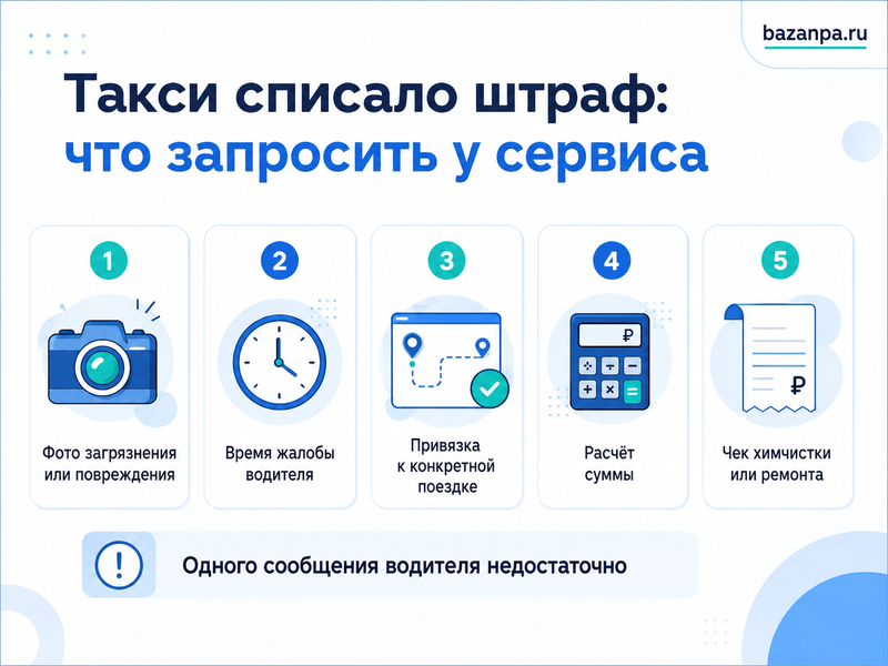 Такси списало штраф за загрязнение, повреждение салона или химчистку, которых не было: как вернуть деньги