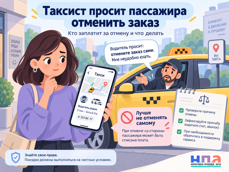 Таксист просит пассажира отменить заказ что делать