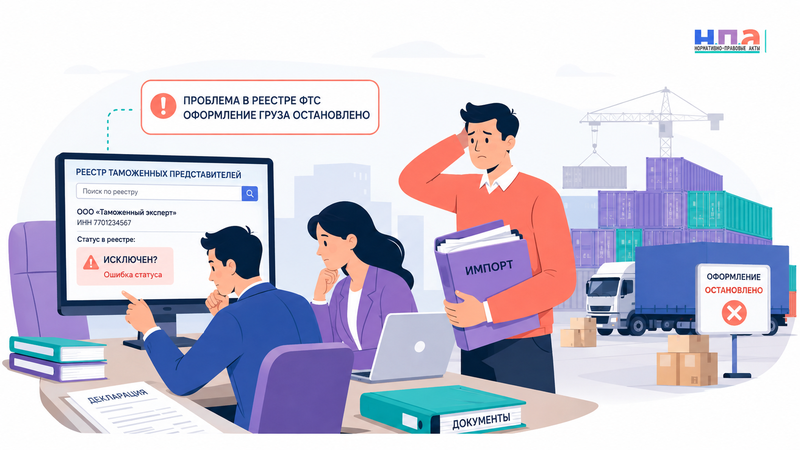 Таможенного представителя ошибочно исключили из реестра ФТС или указан неправильный статус как восстановить запись и взыскать убытки в 2026 году