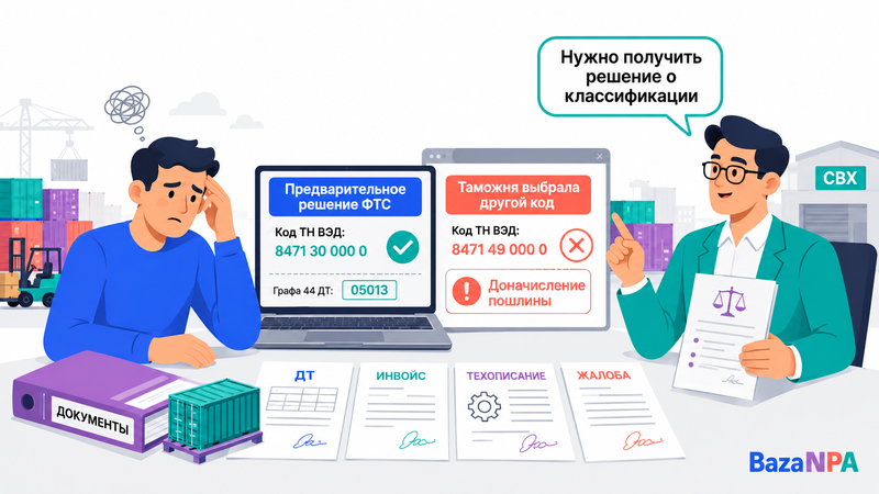 Таможня не применяет предварительное решение о классификации товара