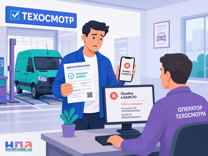 Техосмотр пройден, но диагностическая карта отсутствует в ЕАИСТО или содержит ошибку: как исправить сведения и кто оплачивает простой