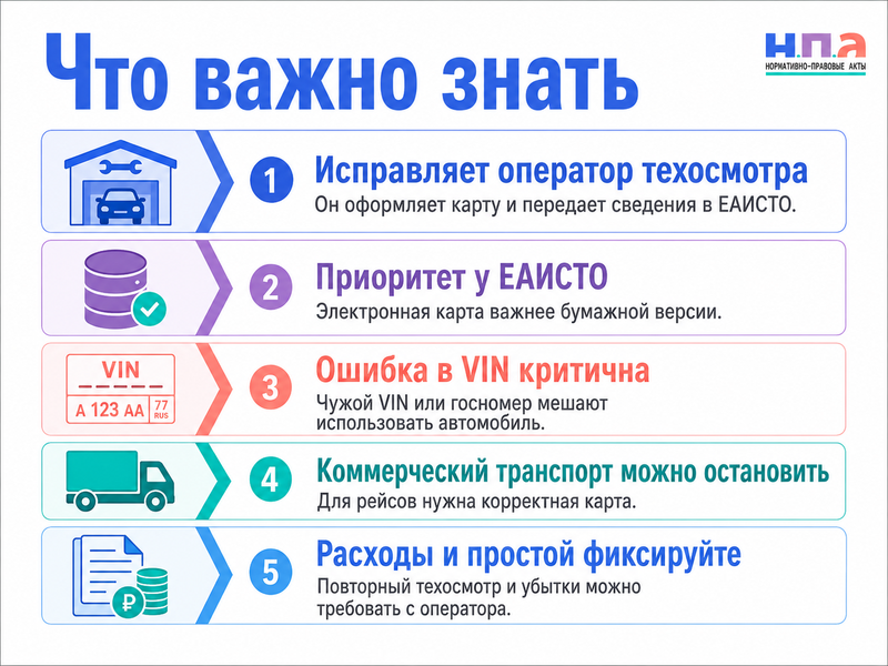 Техосмотр пройден, но диагностическая карта отсутствует в ЕАИСТО или содержит ошибку: как исправить сведения и кто оплачивает простой