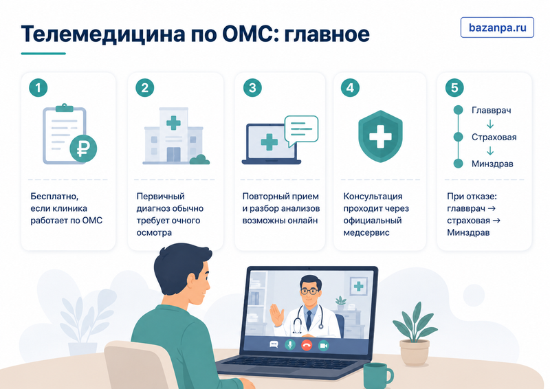 Телемедицина по ОМС в 2026 году как получить дистанционную консультацию врача и когда она бесплатна