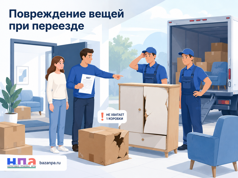 Транспортная или мувинговая компания потеряла либо повредила мебель и вещи при переезде