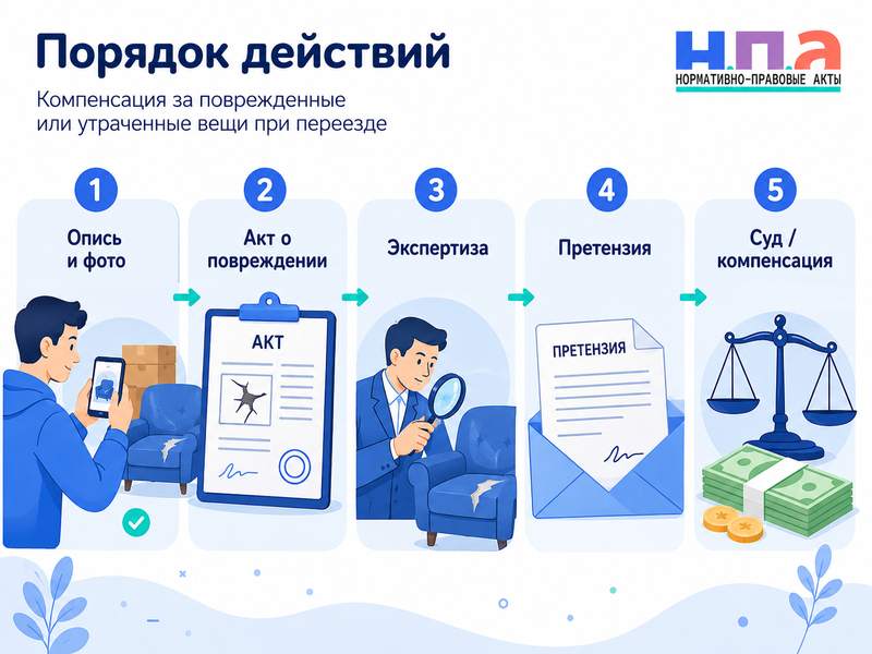 Транспортная или мувинговая компания потеряла либо повредила мебель и вещи при переезде