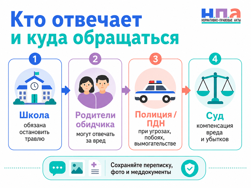 Травля ребенка в школе ответственность школы, родителей и порядок обращения