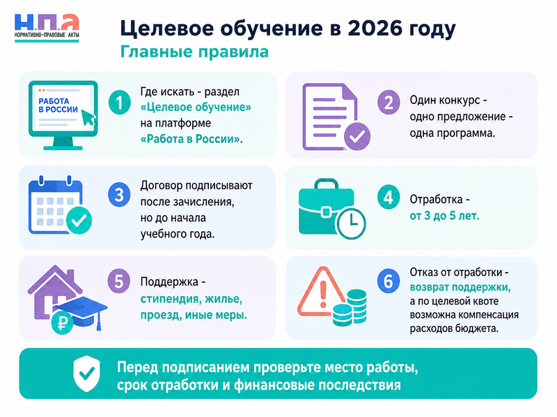 Целевое обучение в 2026 году: как найти заказчика, заключить договор и что будет за отказ от отработки