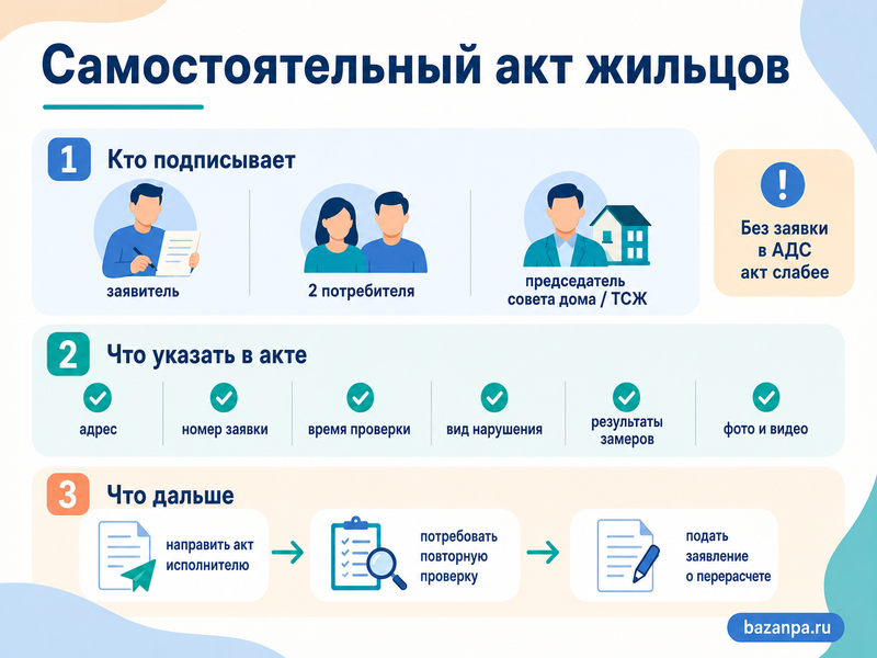 УК отказывается составлять акт о некачественной коммунальной услуге как зафиксировать нарушение и получить перерасчет