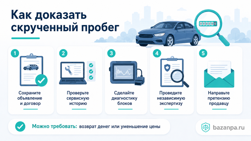 У автомобиля скручен пробег как доказать обман, расторгнуть договор и вернуть деньги