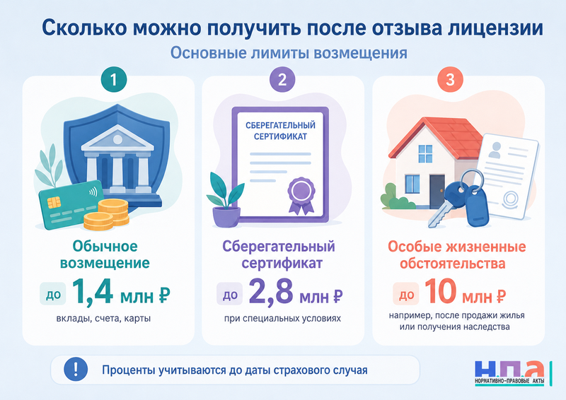 У банка отозвали лицензию: как получить страховое возмещение по вкладу и что будет с процентами