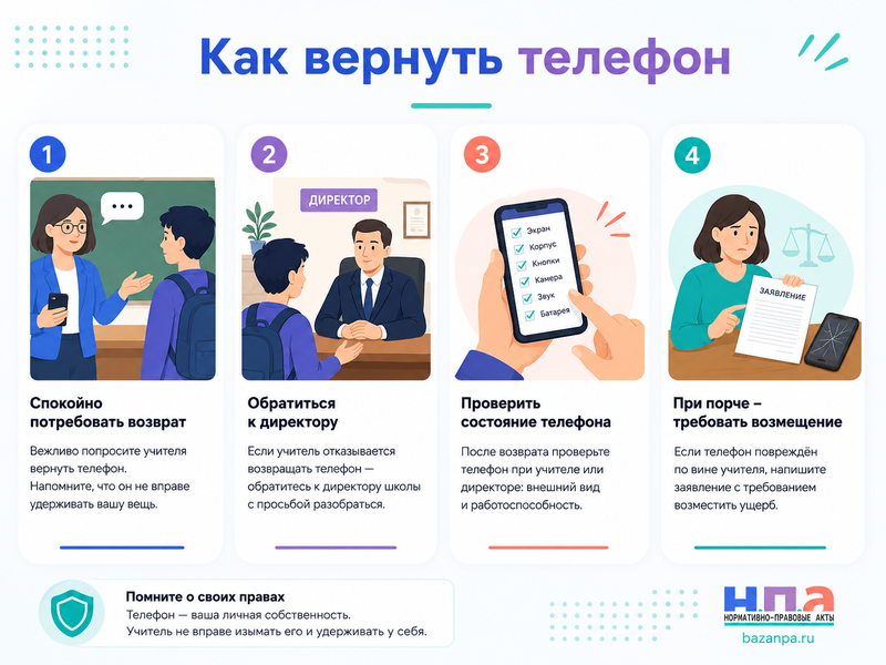 Учитель забрал телефон у ученика законно ли это и как вернуть устройство