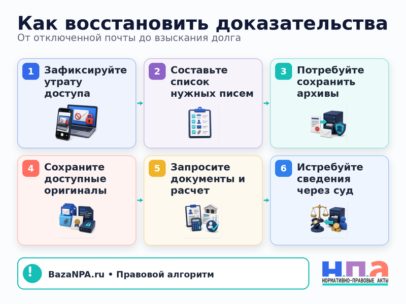 Удалили рабочую почту после увольнения как сохранить и истребовать доказательства долга