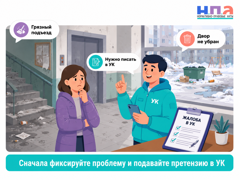 Управляющая компания не убирает подъезд или двор куда жаловаться