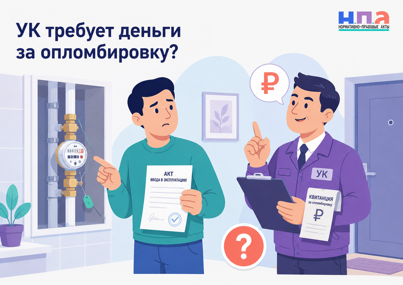Управляющая компания требует деньги за опломбировку или ввод счетчика в эксплуатацию законна ли плата