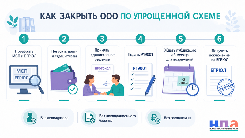 Упрощенная ликвидация ООО в 2026 году как закрыть компанию из реестра субъектов МСП