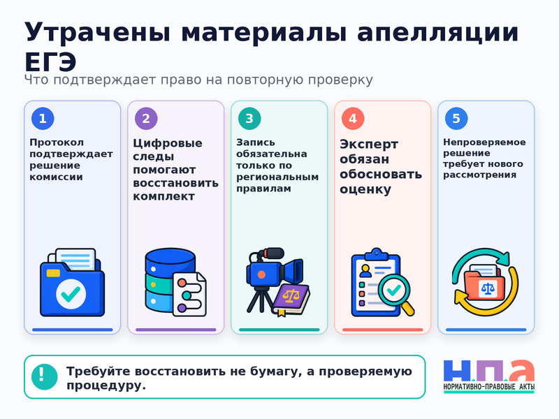 Утрачен протокол или видеозапись апелляции ЕГЭ - как восстановить материалы