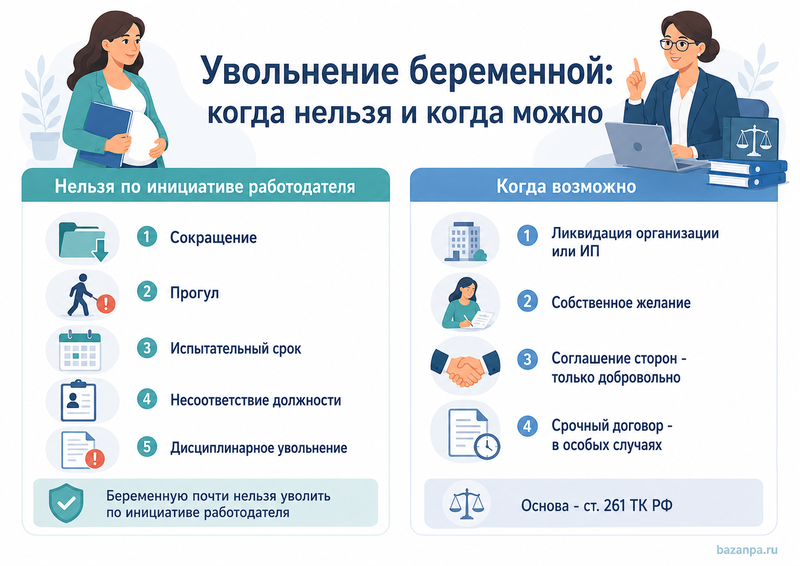 Увольнение беременной женщины исключения, восстановление и выплаты