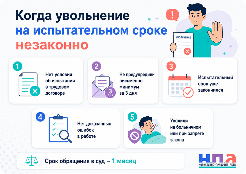 Увольнение на испытательном сроке когда оно незаконно и как оспорить