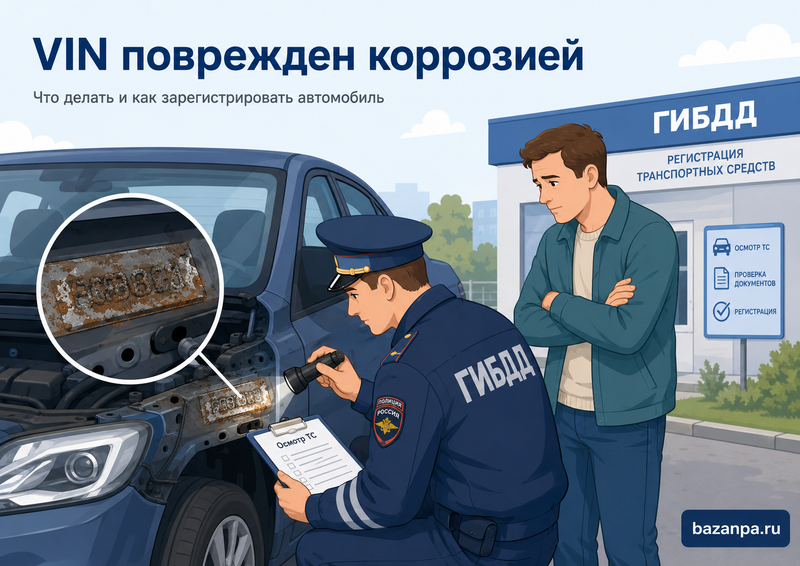 VIN автомобиля поврежден коррозией или не читается экспертиза, маркировка и регистрация