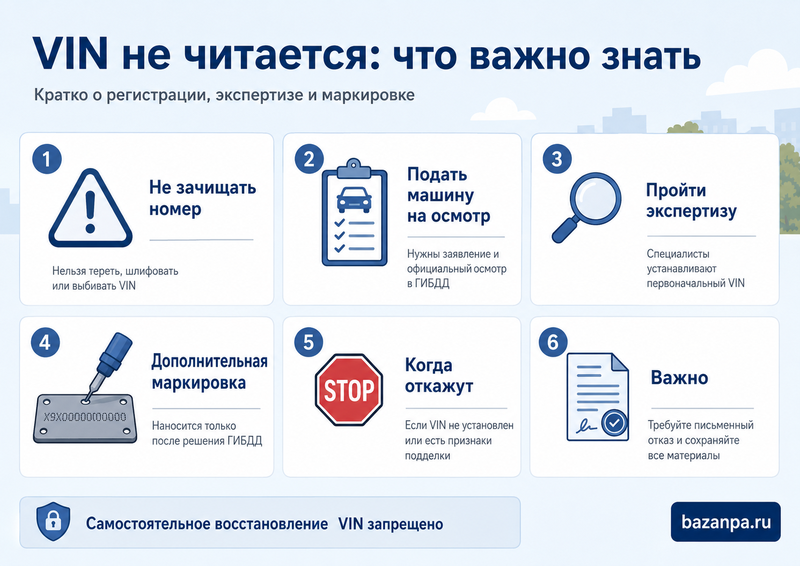 VIN автомобиля поврежден коррозией или не читается: экспертиза, маркировка и регистрация