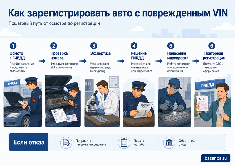 VIN автомобиля поврежден коррозией или не читается: экспертиза, маркировка и регистрация