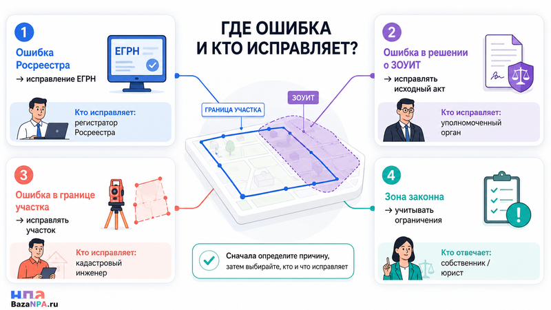 В ЕГРН ошибочно появилась ЗОУИТ или ее граница проходит по участку неправильно: как исправить сведения