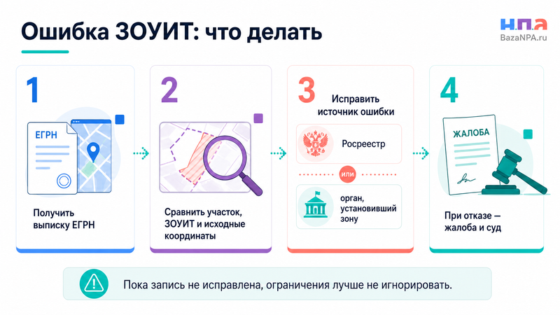 В ЕГРН ошибочно появилась ЗОУИТ или ее граница проходит по участку неправильно: как исправить сведения