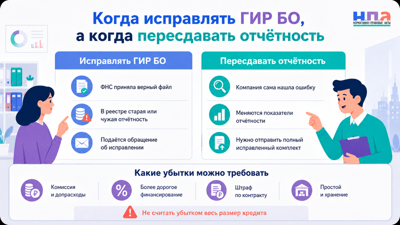 В ГИР БО опубликована неправильная бухгалтерская отчетность как исправить сведения и взыскать убытки