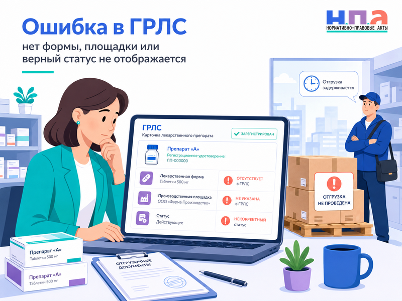 В ГРЛС отсутствует лекарственная форма, производственная площадка или указан неверный статус как исправить сведения
