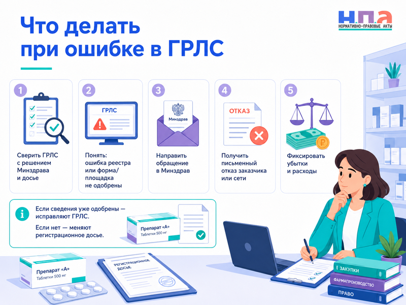 В ГРЛС отсутствует лекарственная форма, производственная площадка или указан неверный статус как исправить сведения