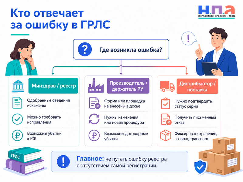 В ГРЛС отсутствует лекарственная форма, производственная площадка или указан неверный статус как исправить сведения