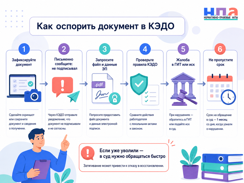 В КЭДО появился документ, который работник не подписывал как проверить электронную подпись и оспорить его