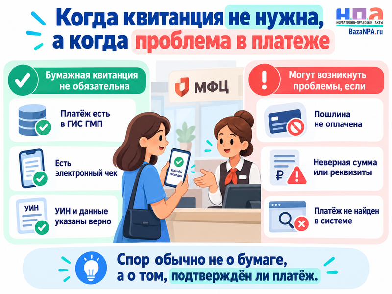 В МФЦ не принимают документы без квитанции об уплате госпошлины - что делать
