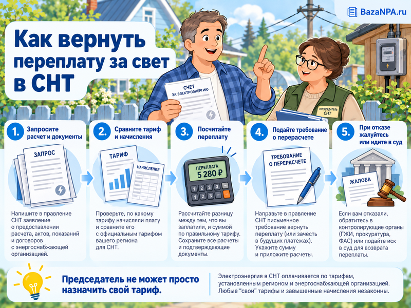 В СНТ резко выросла плата за свет - как проверить тариф и вернуть переплату