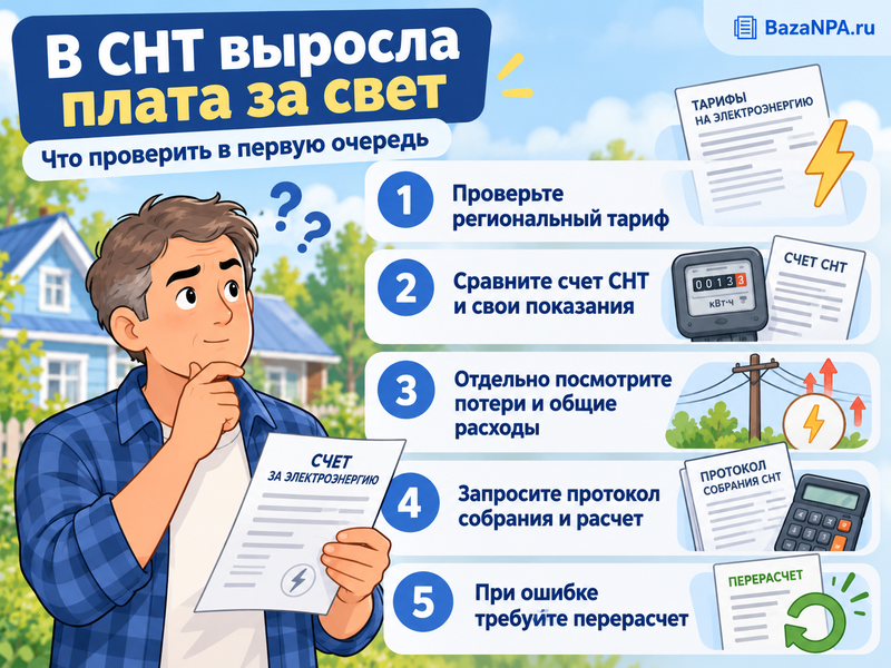 В СНТ резко выросла плата за свет - как проверить тариф и вернуть переплату