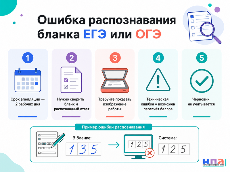 В бланке ЕГЭ или ОГЭ неправильно распознали ответ как добиться пересчёта баллов