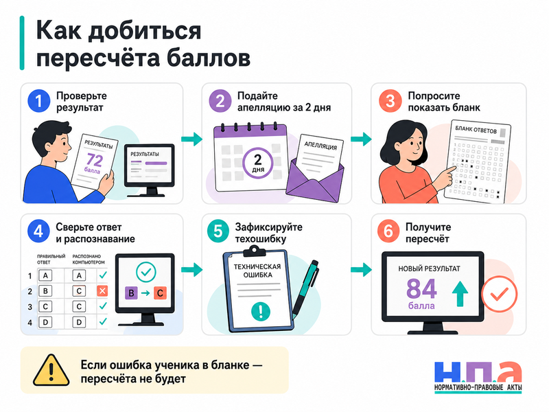 В бланке ЕГЭ или ОГЭ неправильно распознали ответ как добиться пересчёта баллов