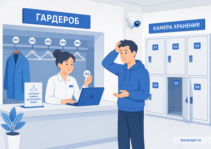 В гардеробе, камере хранения или ячейке магазина пропала вещь кто отвечает и как доказать передачу