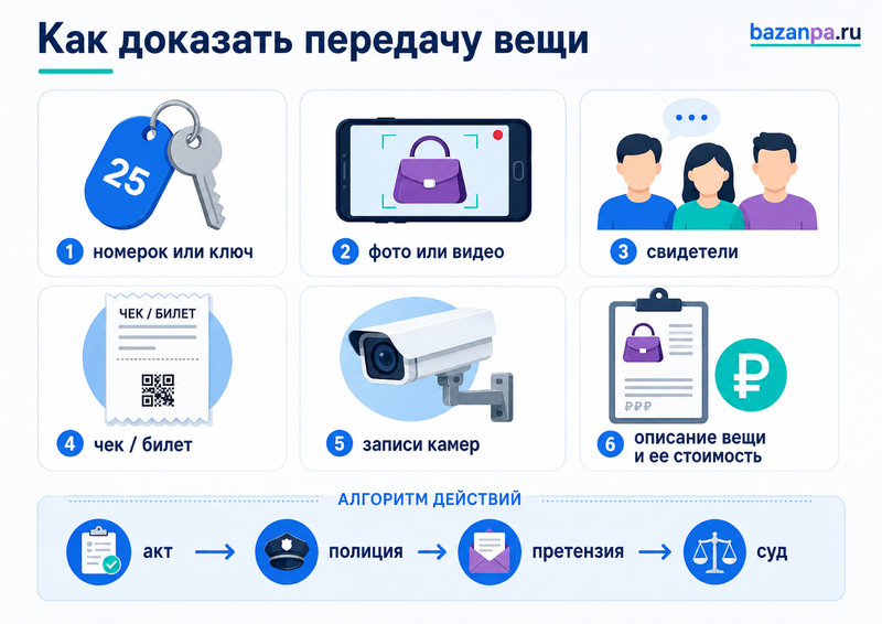 В гардеробе, камере хранения или ячейке магазина пропала вещь кто отвечает и как доказать передачу