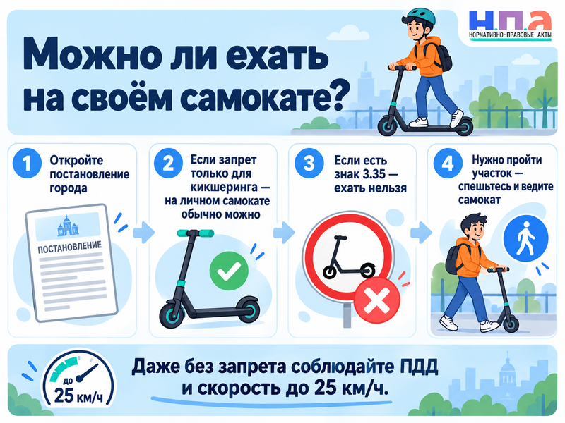 В городе запретили электросамокаты - можно ли ездить на своём