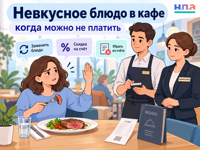 В кафе принесли невкусное блюдо - можно ли отказаться платить