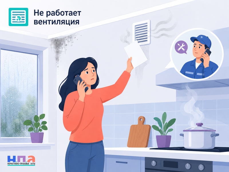 В квартире не работает вентиляция проверка тяги, жалоба, перерасчет и ответственность УК