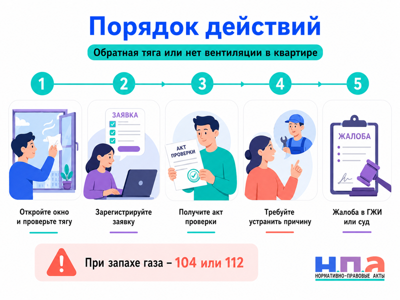 В квартире не работает вентиляция проверка тяги, жалоба, перерасчет и ответственность УК