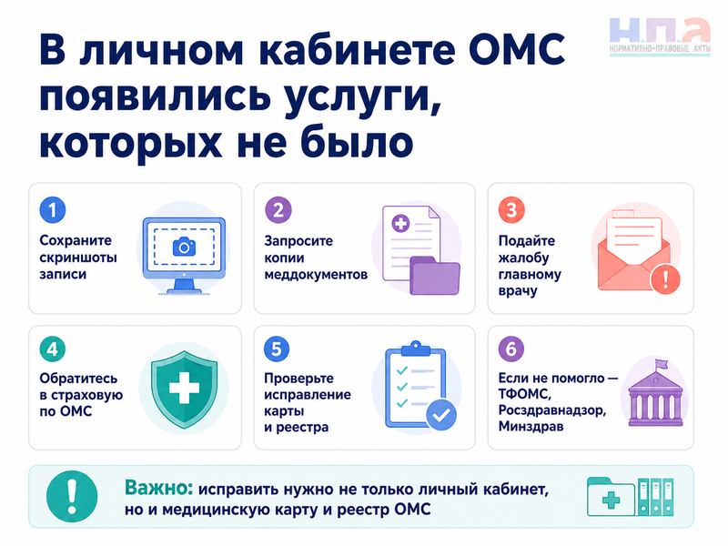 В личном кабинете ОМС появились приемы и медицинские услуги, которых не было что делать