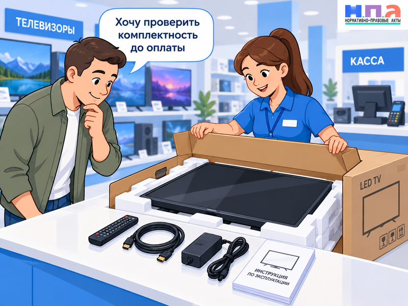 В магазине не дают проверить комплектность техники - что делать
