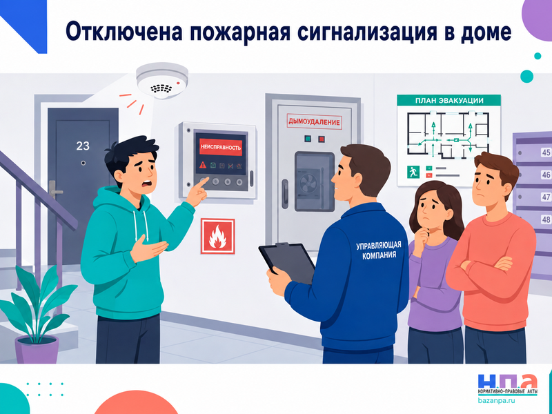 В многоквартирном доме отключена пожарная сигнализация, дымоудаление или противопожарная автоматика куда жаловаться на УК