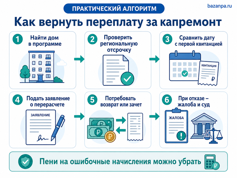 В новостройке начисляют взносы на капитальный ремонт раньше срока как проверить дату и вернуть переплату